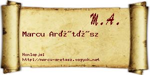 Marcu Arétász névjegykártya